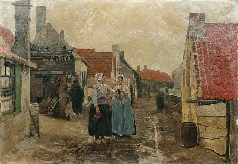 Leopold von Kalckreuth - Via olandese con giovani donne